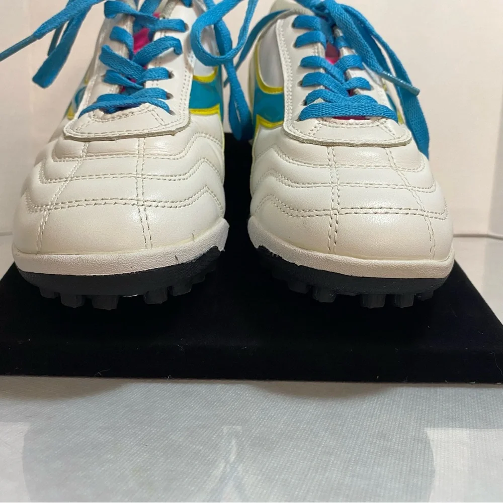 Diadora Turf Soccer Shoes White Teal Yellow Pink Women’s 6 EU 37